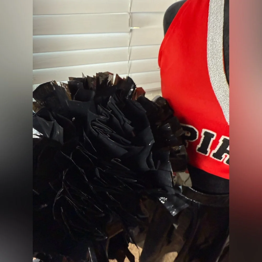 Spirit‎ Red Cheerleader Outfit with Black and Silver Accents - Picture 2 of 4